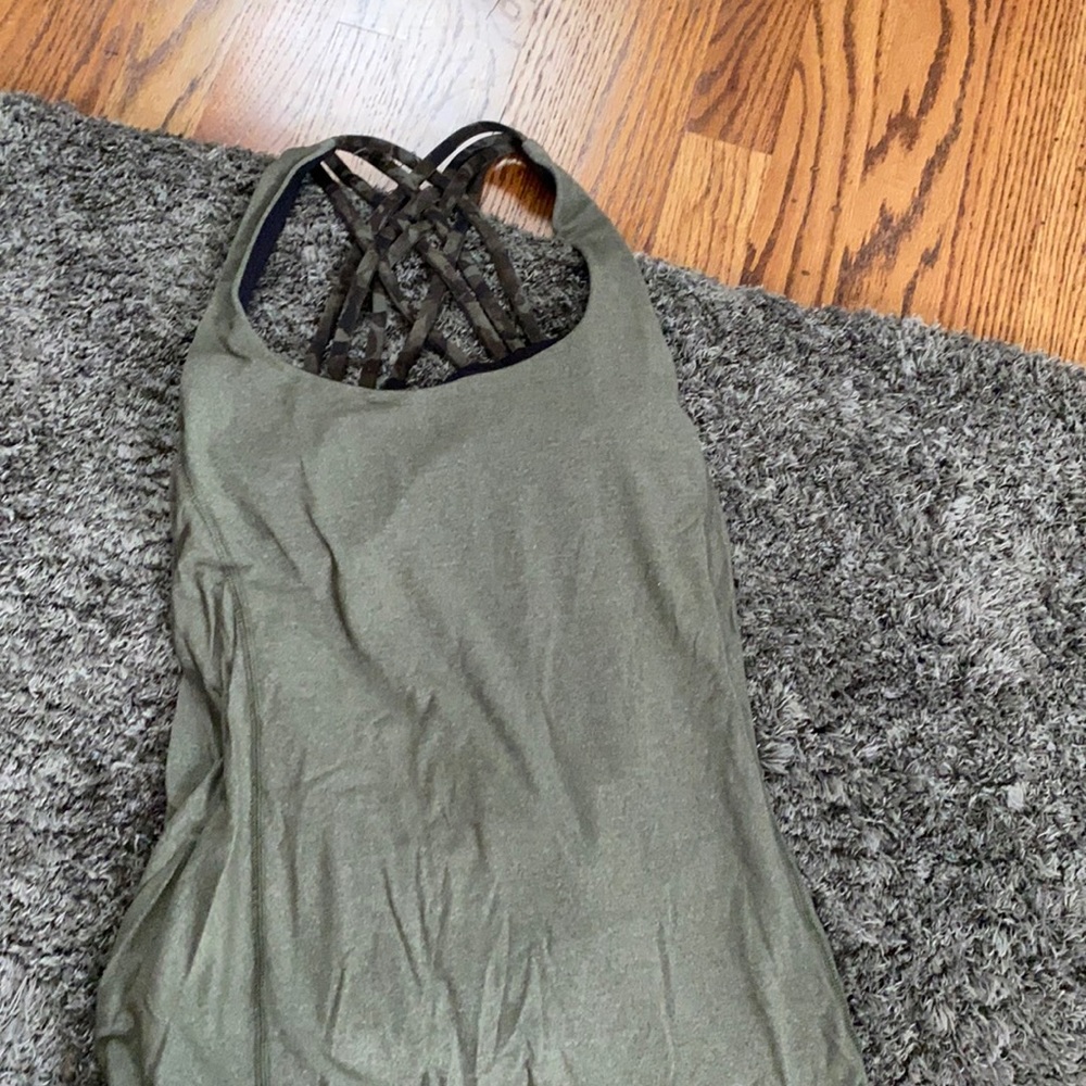 Green strappy tank top